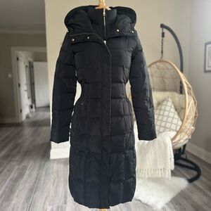 Cole Haan Women's Black Long Puffer Jacket